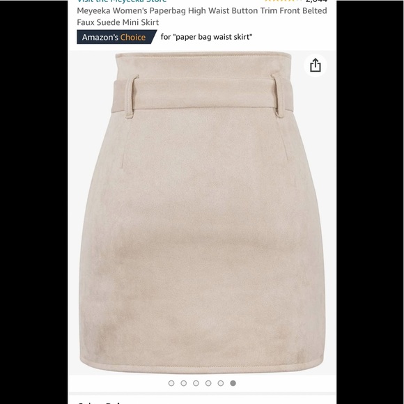 Cute Khaki Belted Miniskirt Size XL New in Bag - Picture 6 of 16